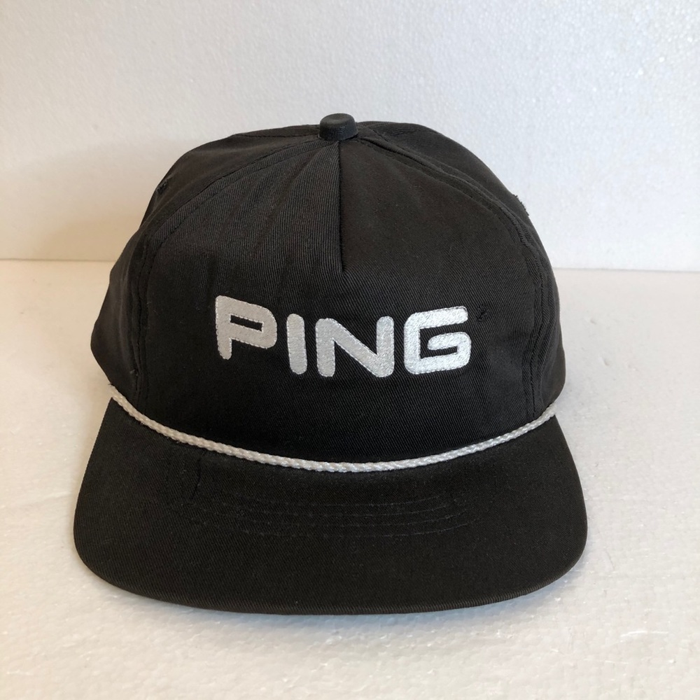Vintage PING Golf Hat Black Snapback Made In USA
